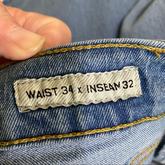 Gold-Wiel High Waisted Button Fly Light Wash Stretch Jeans * Long* - Picture 6 of 8